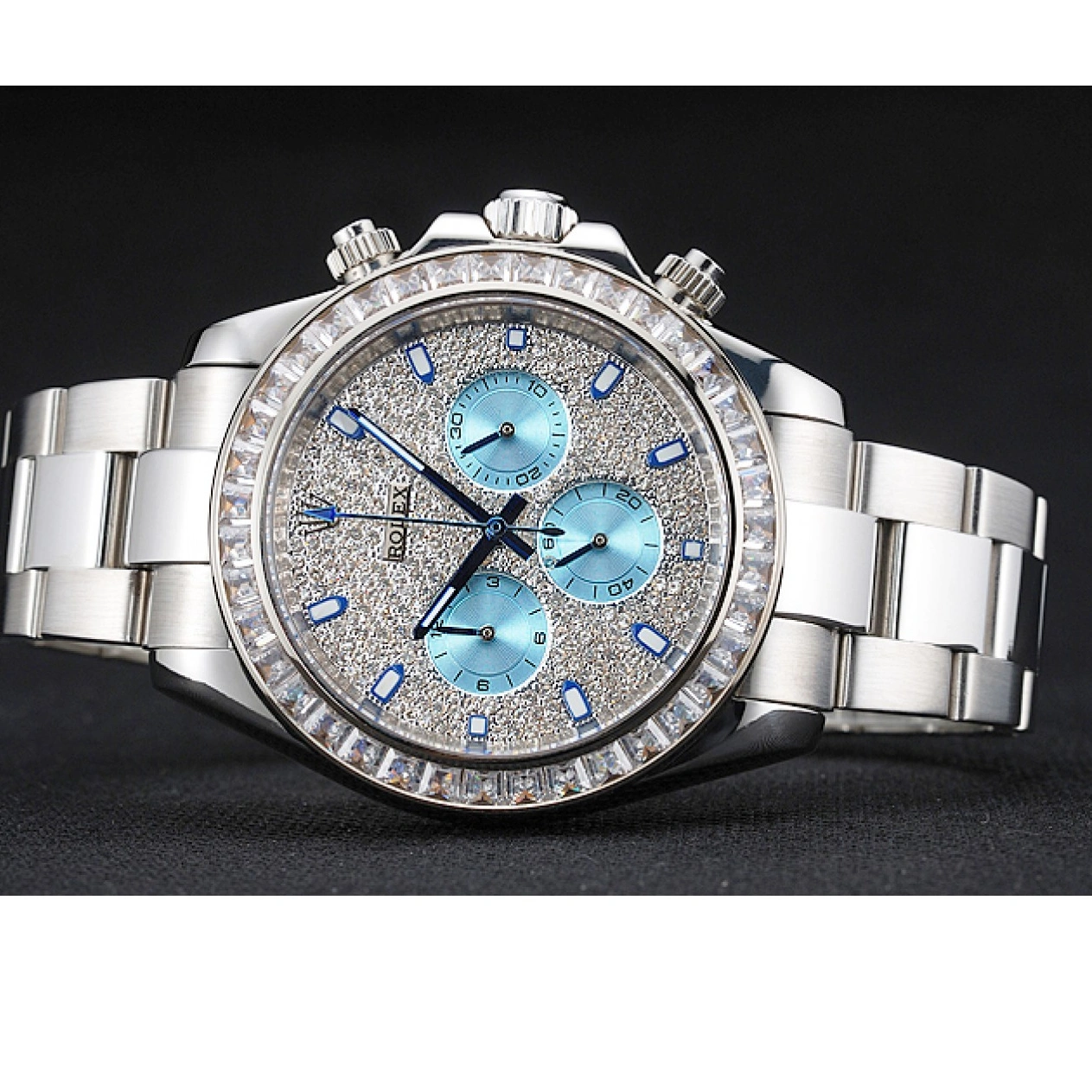 Best AAA Replica Sites Case Steel Stainless 1454251 Bracelet Dial And Cosmograph Diamond Rolex Daytona 1024